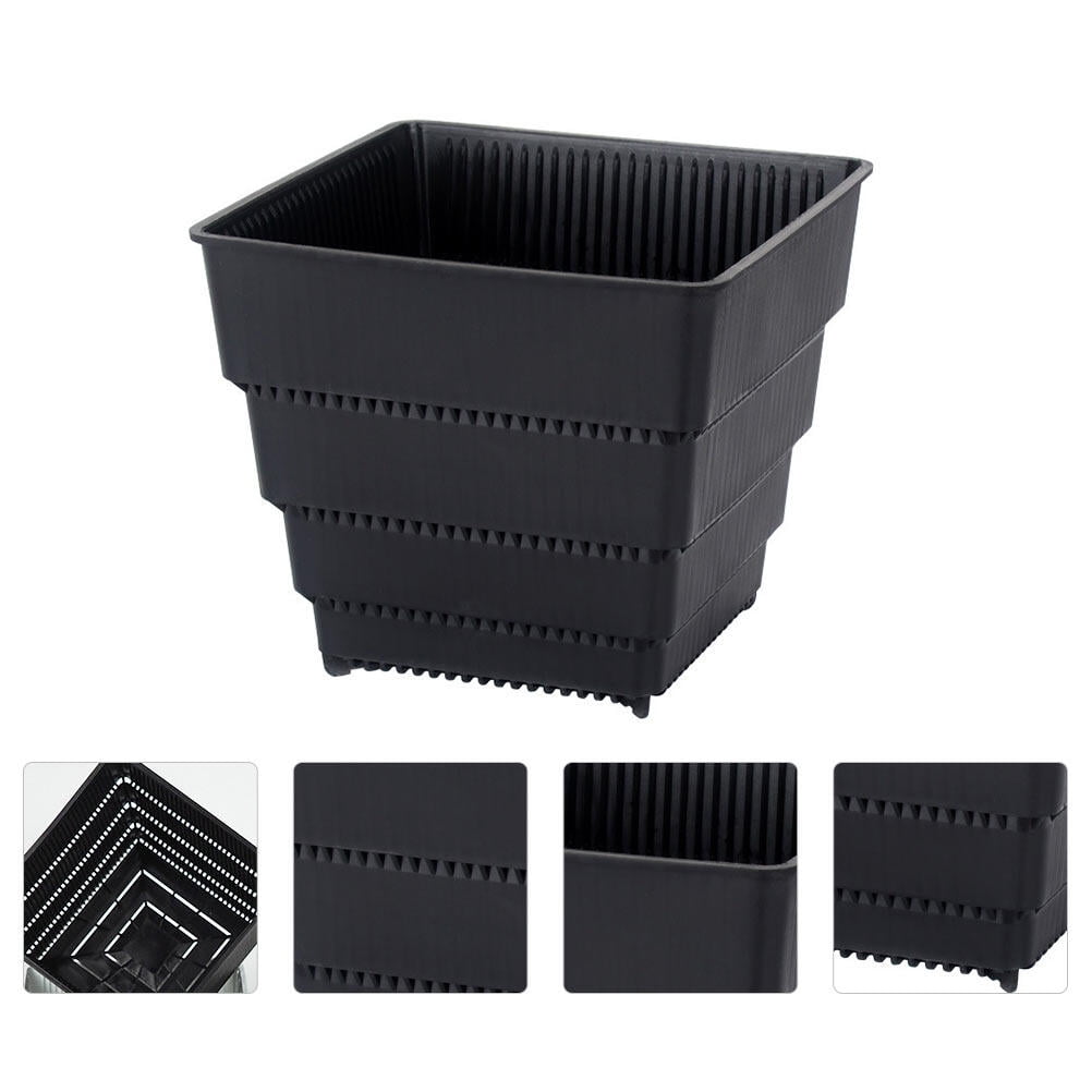 Planter Resin Black For Family 1Pc 4.7X4.4In 12X11.1CM Black