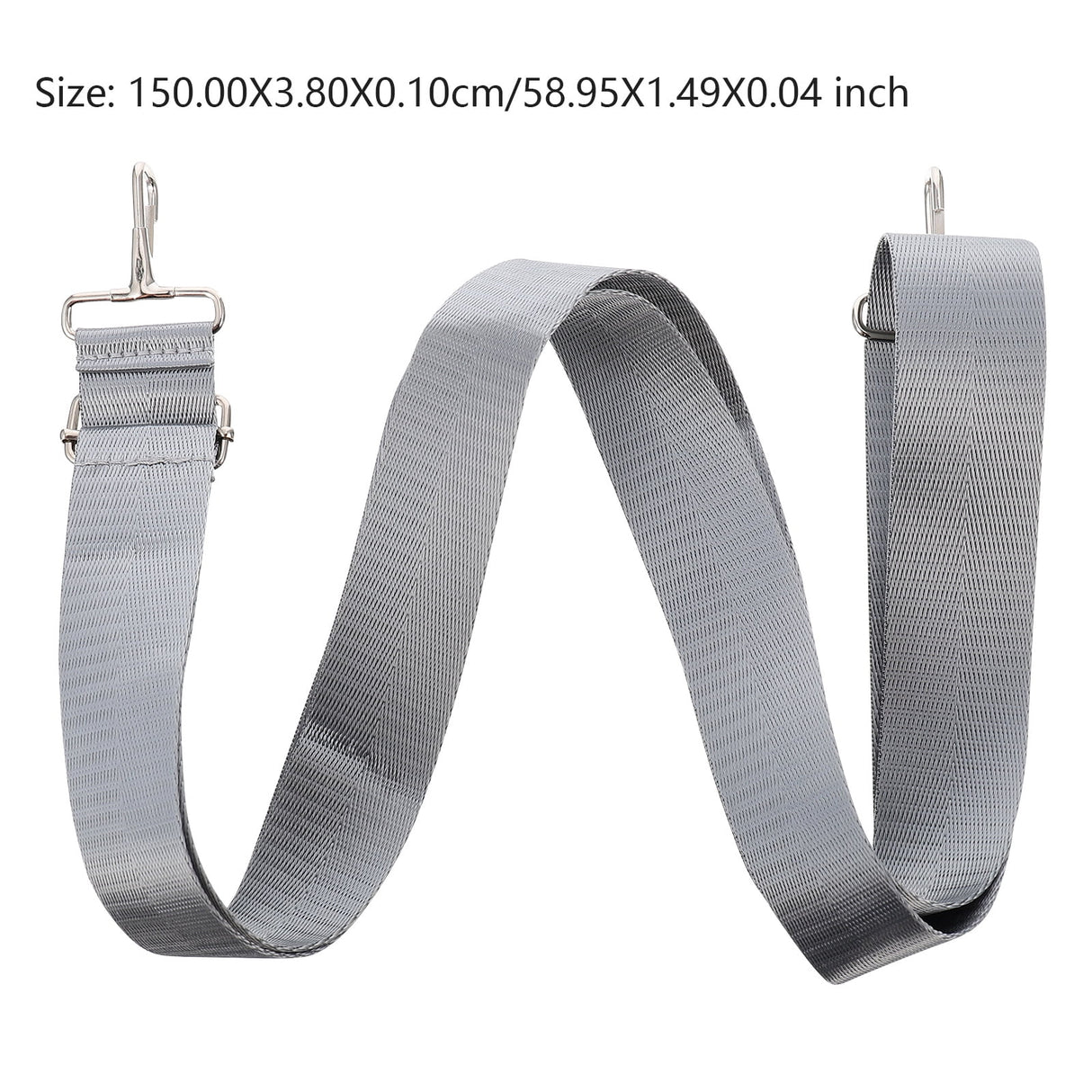 Nylon Shoulder Strap, Bag Handbag Purse Replacement Strap, Adjustable Canvas Strap with Metal Hooks for Laptop Briefcase Messenger Bag/ Grey 150X3.8CM Gray