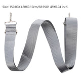 Nylon Shoulder Strap, Bag Handbag Purse Replacement Strap, Adjustable Canvas Strap with Metal Hooks for Laptop Briefcase Messenger Bag/ Grey 150X3.8CM Gray - Front View