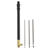 1 Set of Metal Handle Set Hooks with 3 Needles French Crochet Tool for Embroidery Beading ( Black ) 11X1CM Black - Top-Down View