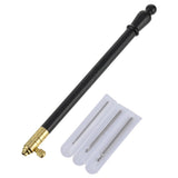 1 Set of Metal Handle Set Hooks with 3 Needles French Crochet Tool for Embroidery Beading ( Black ) 11X1CM Black
