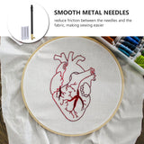 1 Set of Metal Handle Set Hooks with 3 Needles French Crochet Tool for Embroidery Beading ( Black ) 11X1CM Black - Extra Image