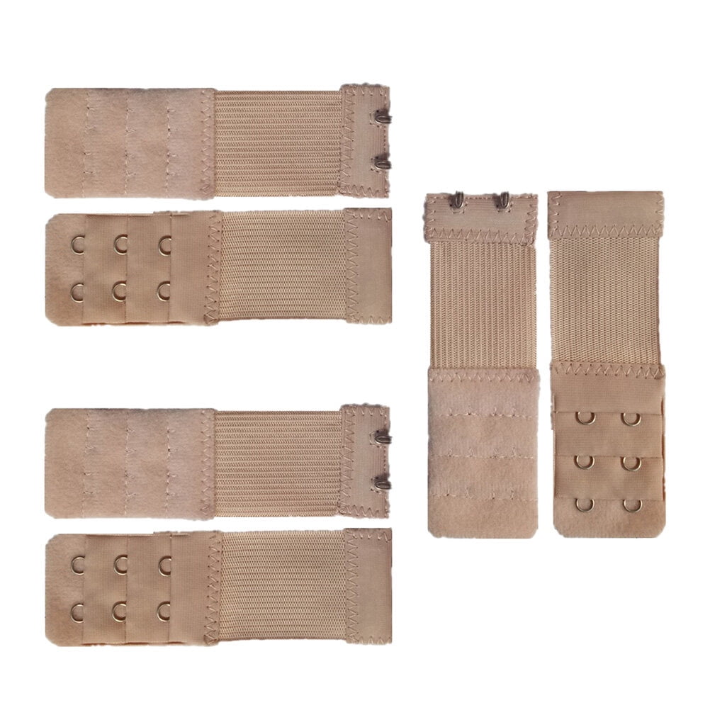 Bra Extension Buckle Polyester 6Pcs 3In Size 3 Beige