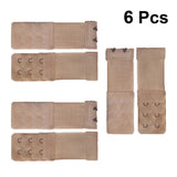 Bra Extension Buckle Polyester 6Pcs 3In Size 3 Beige