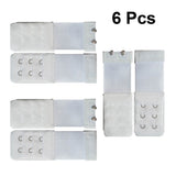 Bra Extension Buckle Polyester 6Pcs 3In Size 4 White