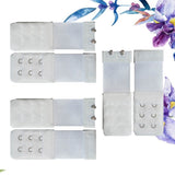 Bra Extension Buckle Polyester 6Pcs 3In Size 4 White - 45-Degree Angle