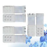Bra Extension Buckle Polyester 6Pcs 3In Size 4 White - Rear View