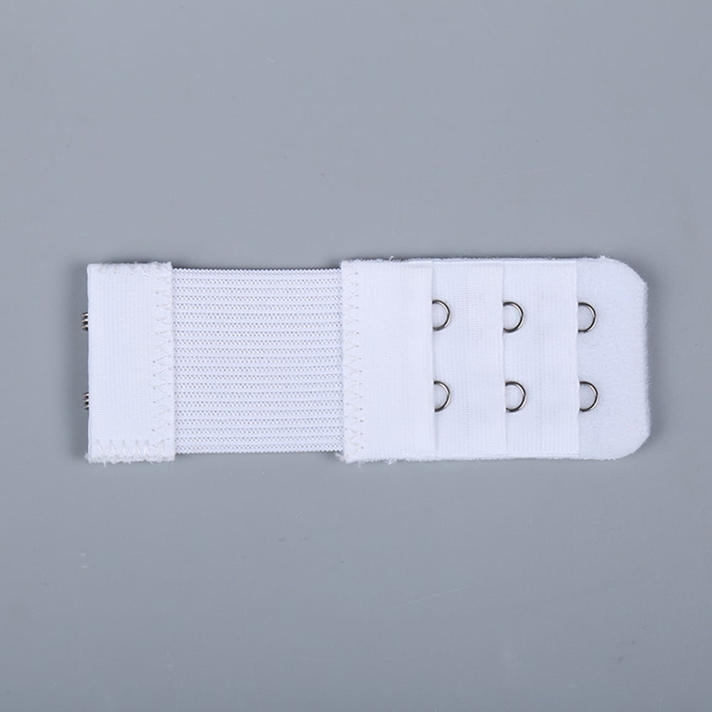 Bra Extension Buckle Polyester 6Pcs 3In Size 4 White
