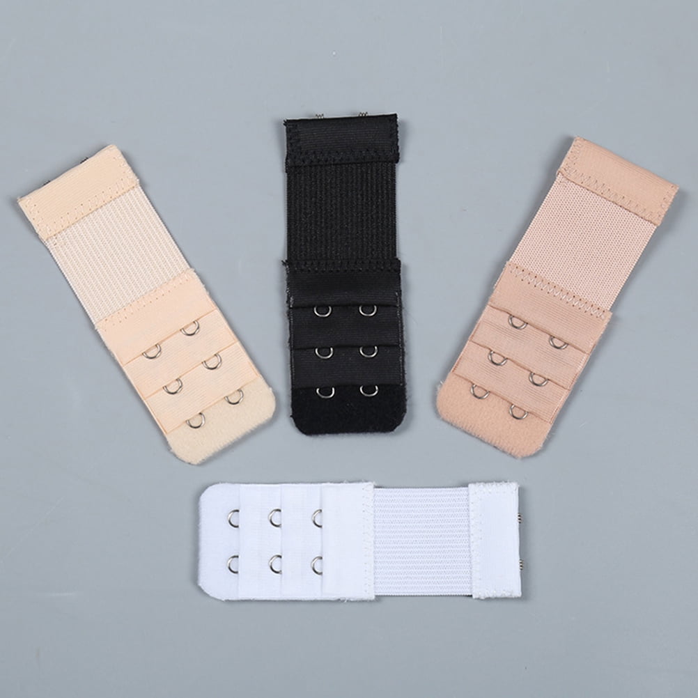 Bra Extension Buckle Polyester 6Pcs 3In Size 4 White