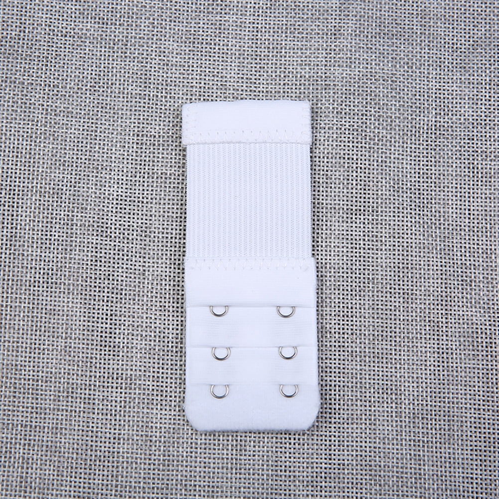 Bra Extension Buckle Polyester 6Pcs 3In Size 4 White
