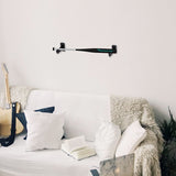 Baseball Bat Display Hanger Wall Mounted Horizontal Baseball Bat Holder Hockey Wall Container for Home Office M Black - Rear View