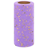 Tulle Roll Spool Tulle Fabric Roll with Star Sequins for Wedding Table Tutu Dress Skirt Light Purple 2280x15cm Dark Grey