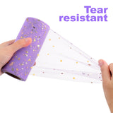 Tulle Roll Spool Tulle Fabric Roll with Star Sequins for Wedding Table Tutu Dress Skirt Light Purple 2280x15cm Dark Grey