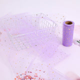 Tulle Roll Spool Tulle Fabric Roll with Star Sequins for Wedding Table Tutu Dress Skirt Light Purple 2280x15cm Dark Grey