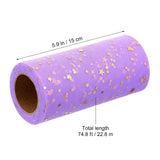 Tulle Roll Spool Tulle Fabric Roll with Star Sequins for Wedding Table Tutu Dress Skirt Light Purple 2280x15cm Dark Grey - Extra Image