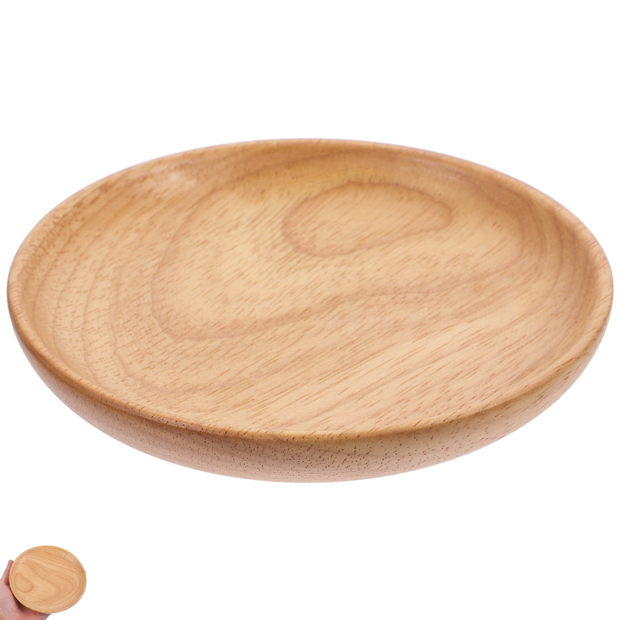 Flat Wooden Dinner Plate Beige For Wedding 1Pcs 4.9In 12.50X12.50X2.00CM Beige