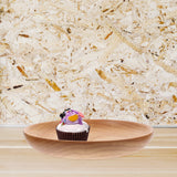 Flat Wooden Dinner Plate Beige For Wedding 1Pcs 4.9In 12.50X12.50X2.00CM Beige