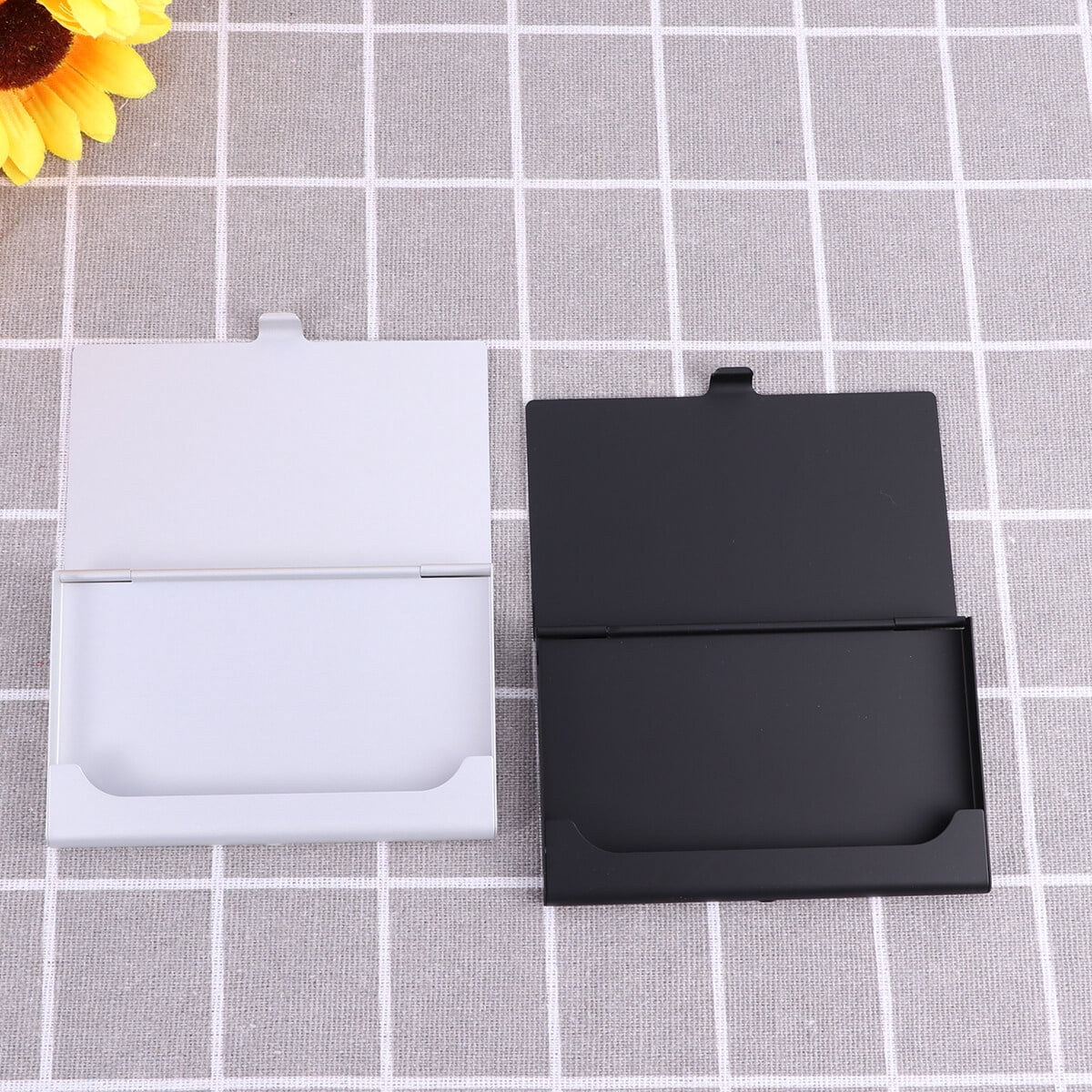 Aluminum Alloy Business Card Case 2Pcs 3.6x2.3x0.3In 9.20X5.80X0.70CM Assorted Color