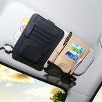 automotive sunglass holder Visor Organizer Black Organizing Driving 1Pack 15.00X12.50X0.60CM Black