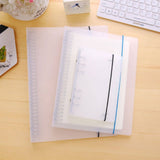 Plastic A5 Cover Round Ring Binder Transparent 1Pack 9.3x7.1x1.6Inch 23.60X18.00X4.00CM Beige - Front View