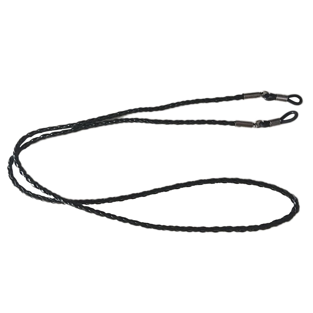 Eyeglasses Holder Strap Cord Leather Eyeglasses String Holder Chain Necklace Glasses Cord Lanyard Eyeglass Retainer for Men Women Kids(Black) 70.00X0.22X0.22CM Black