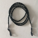 Eyeglasses Holder Strap Cord Leather Eyeglasses String Holder Chain Necklace Glasses Cord Lanyard Eyeglass Retainer for Men Women Kids(Black) 70.00X0.22X0.22CM Black