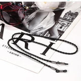 Eyeglasses Holder Strap Cord Leather Eyeglasses String Holder Chain Necklace Glasses Cord Lanyard Eyeglass Retainer for Men Women Kids(Black) 70.00X0.22X0.22CM Black - Extra Image