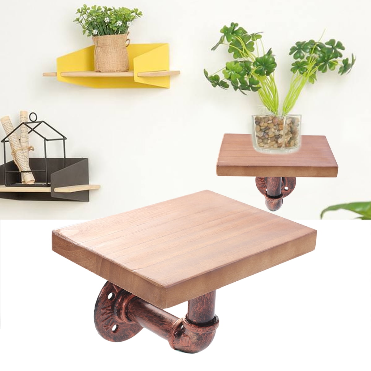 Hanging Shelf Wooden Material For Study 1Pcs 7.9X5.9X0.8In 20.00X15.00X2.00CM Brown