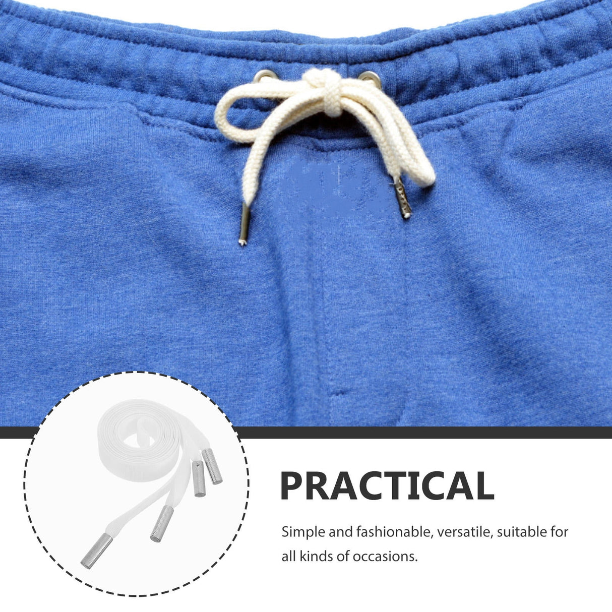 Worgeous 2pcs Versatile Drawstrings For Trousers Waist Belt For Sports And Daily Wear Durable Replacement Pants Cords For Men And Women