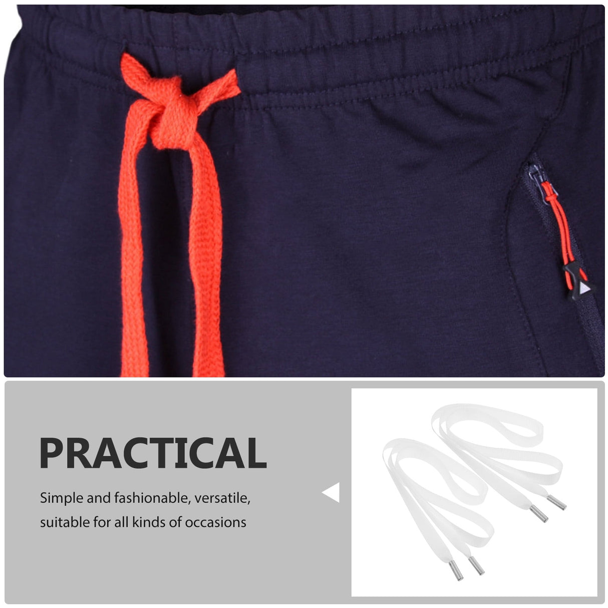 Worgeous 2pcs Versatile Drawstrings For Trousers Waist Belt For Sports And Daily Wear Durable Replacement Pants Cords For Men And Women