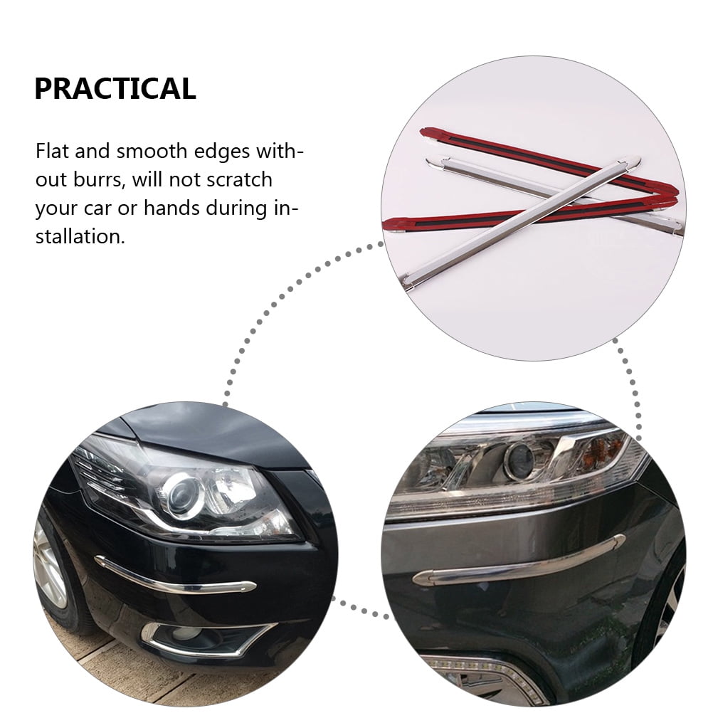 4pcs Bumper Protector Automobile Bumper Anti-collision Strip Car Bumper Tape 40.5X2.3X2.3CM transparent