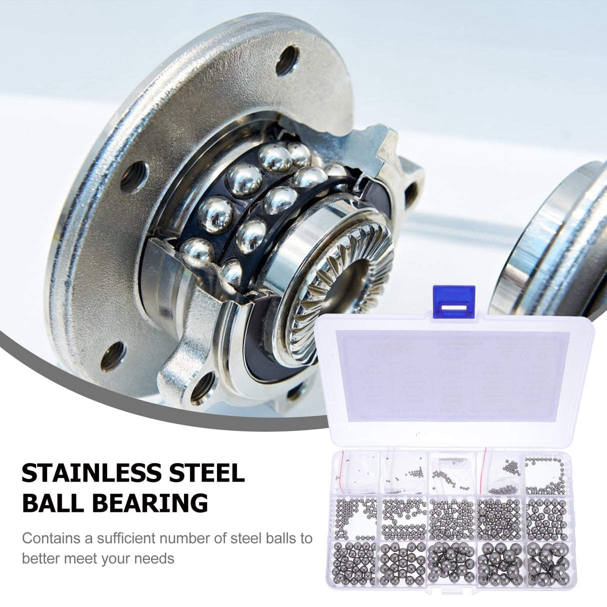 Bearing Steel Ball Assortment 580Pcs Round Easy Installation Mechanical Components 1X1X1CM Silver