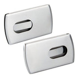 2 Stainless Steel Wallet Credit Holder Portable Slide Out Credit ID Holders for Men ( Silver ) Silver - Front View