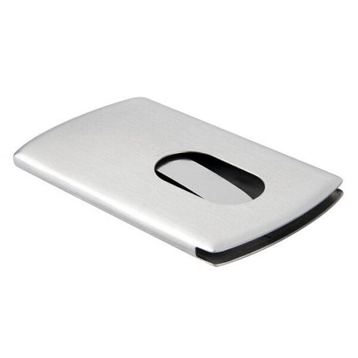2 Stainless Steel Wallet Credit Holder Portable Slide Out Credit ID Holders for Men ( Silver ) Silver