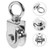 Heavy Duty Traction 201 Stainless Steel Swivel Pulley Silent U Type Cable Pulley 10.7X4.8X4.5CM Silver - Low Angle