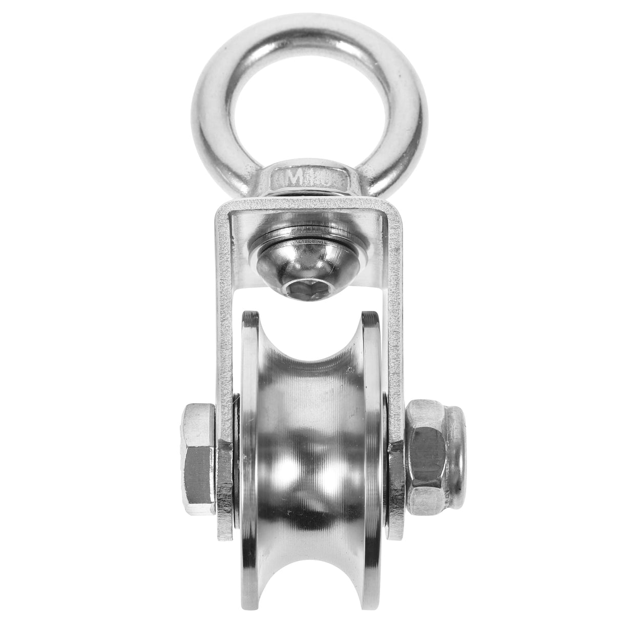 Heavy Duty Traction 201 Stainless Steel Swivel Pulley Silent U Type Cable Pulley 10.7X4.8X4.5CM Silver