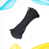 Nylon Parachute Cord Braid Nylon Rope Nylon Twine Rope Cord for Crafts Tie- Downs Camping 4.0mm x 15m 0.4X0.4 Black - Side View