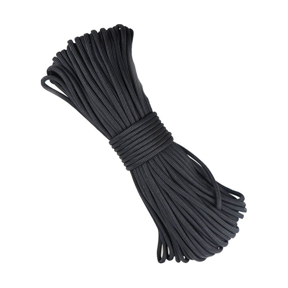 Nylon Parachute Cord Braid Nylon Rope Nylon Twine Rope Cord for Crafts Tie- Downs Camping 4.0mm x 15m 0.4X0.4 Black