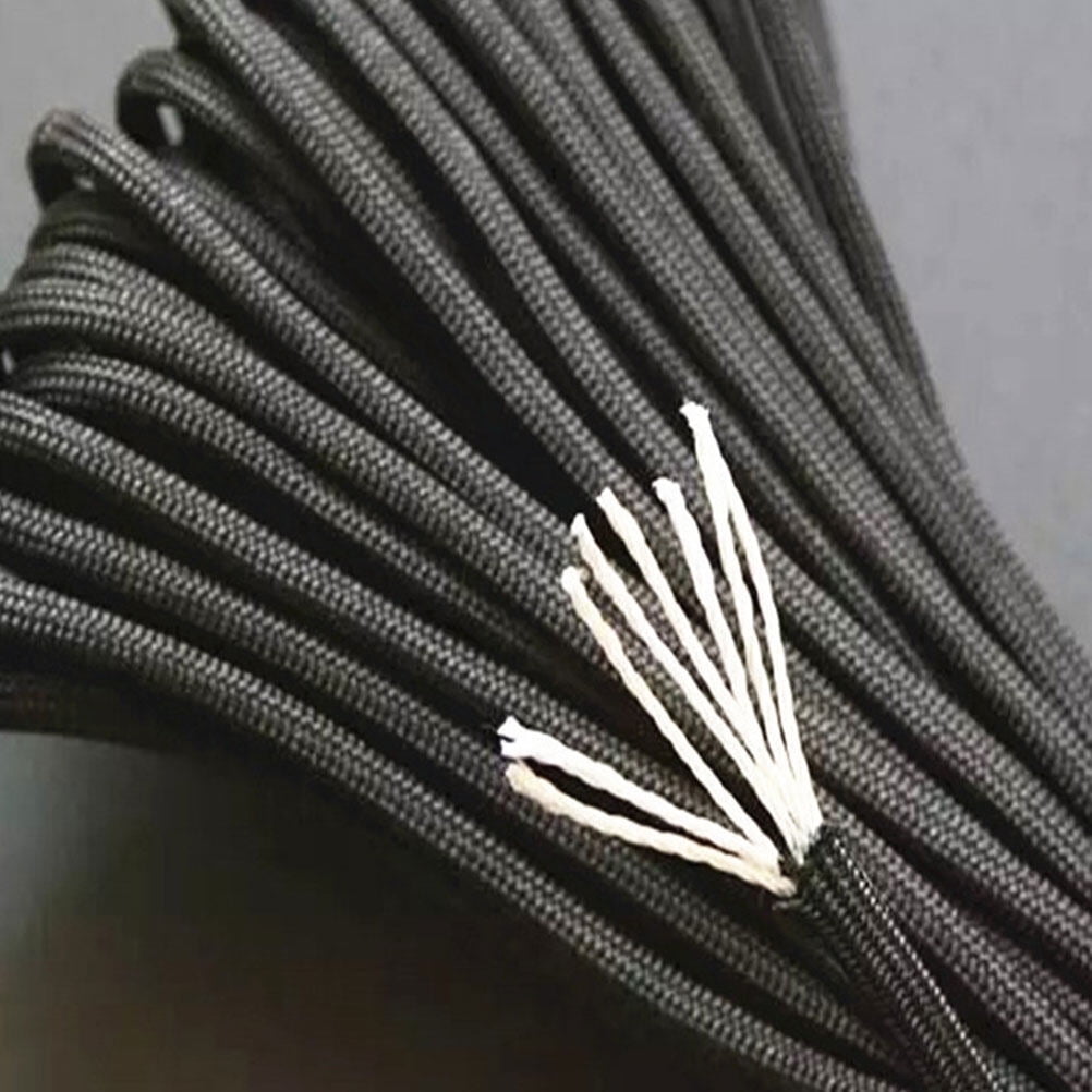 Nylon Parachute Cord Braid Nylon Rope Nylon Twine Rope Cord for Crafts Tie- Downs Camping 4.0mm x 15m 0.4X0.4 Black