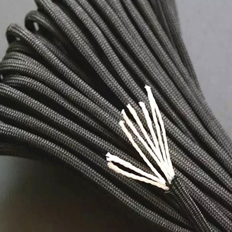 Nylon Parachute Cord Braid Nylon Rope Nylon Twine Rope Cord for Crafts Tie- Downs Camping 4.0mm x 15m 0.4X0.4 Black