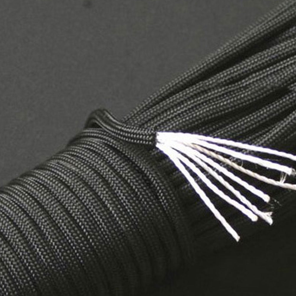 Nylon Parachute Cord Braid Nylon Rope Nylon Twine Rope Cord for Crafts Tie- Downs Camping 4.0mm x 15m 0.4X0.4 Black