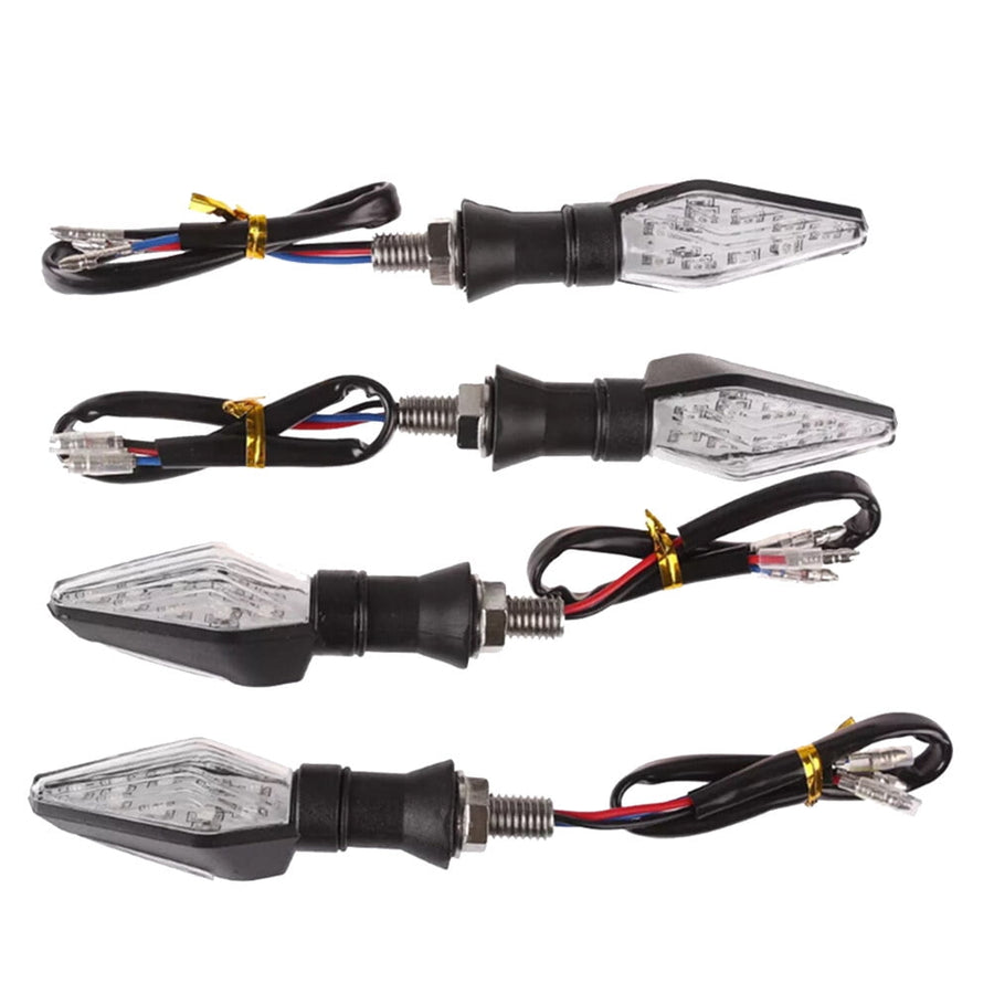 Rectangular Motorcycle Driving Lights Blue 4Pcs 4.1*1.1*0.9In For Vehicle Use Black