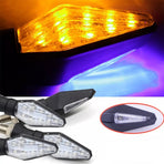 Rectangular Motorcycle Driving Lights Blue 4Pcs 4.1*1.1*0.9In For Vehicle Use Black