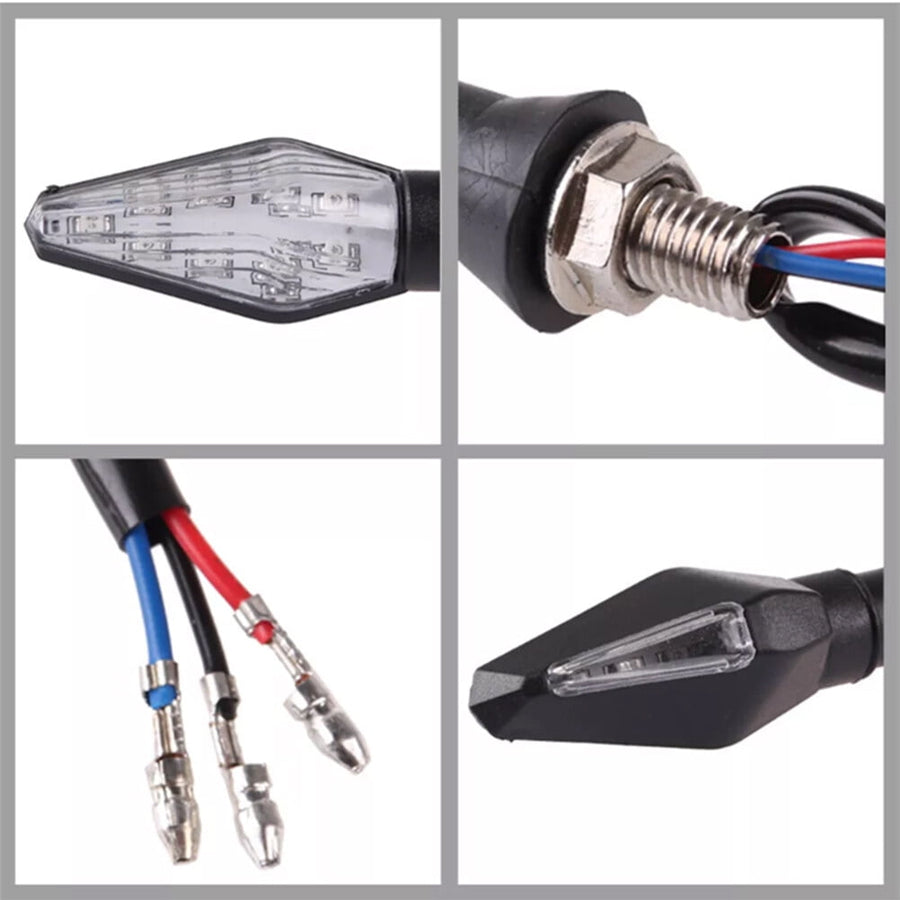 Rectangular Motorcycle Driving Lights Blue 4Pcs 4.1*1.1*0.9In For Vehicle Use Black