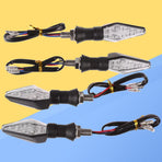 Rectangular Motorcycle Driving Lights Blue 4Pcs 4.1*1.1*0.9In For Vehicle Use Black