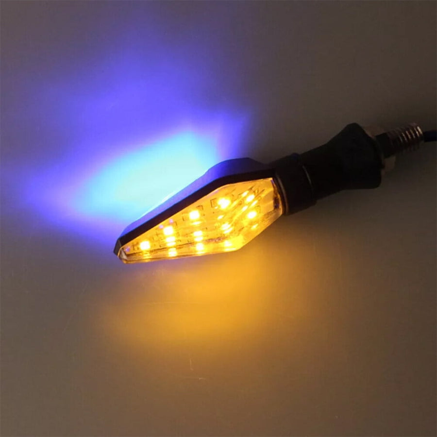 Rectangular Motorcycle Driving Lights Blue 4Pcs 4.1*1.1*0.9In For Vehicle Use Black