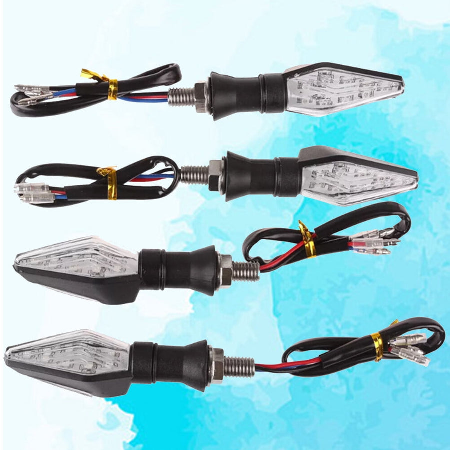 Rectangular Motorcycle Driving Lights Blue 4Pcs 4.1*1.1*0.9In For Vehicle Use Black
