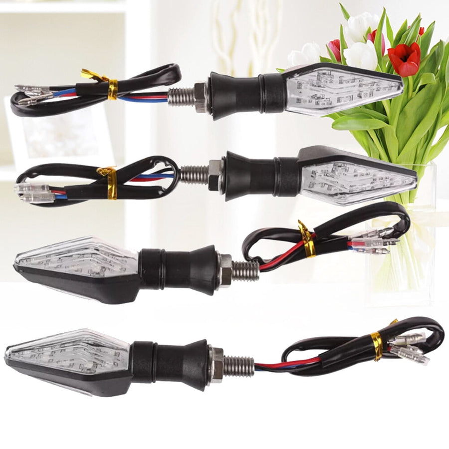 Rectangular Motorcycle Driving Lights Blue 4Pcs 4.1*1.1*0.9In For Vehicle Use Black
