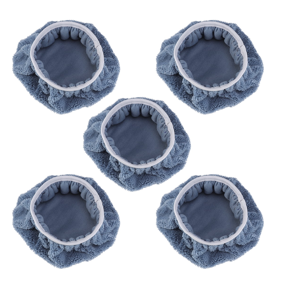 5 PCS Car Polishing Waxing Coral Fleece Bonnets Pads - 9-10 inch (Grey) Grey