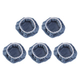 5 PCS Car Polishing Waxing Coral Fleece Bonnets Pads - 9-10 inch (Grey) Grey - Front View